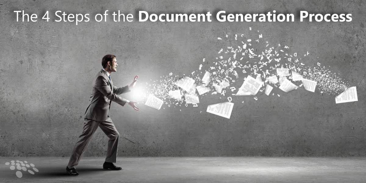 CobbleStone Software explains the four steps of the document generation process.